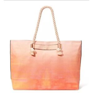 Victoria's Secret Orange Ombre Tote Bag Canvas New